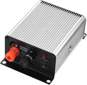Tomantery Switch Mode Power Supply, Mini Power Supply Over Voltage Protection DC13.8V±0.2V Output High Metal for Two Way Radio