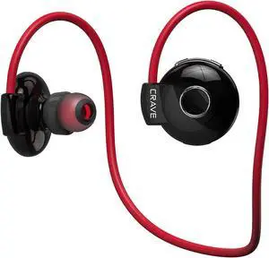 Crave Octane Sport Wireless Bluetooth Earphones, in-Ear Sweat and Water Resistant Stereo Lightweight Headphones Earbuds Premium Sports Headset with Built-in Mic  Red