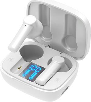 Wireless Earbuds Bluetooth Headphones 24hrs Play Back Sport Earphones,USB-C Charging Port with LED Display Ear Buds Built-in Mic Headset for Workout