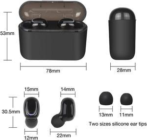 Alpha Digital Wireless Ear-Buds, Bluetooth 5.0, Easier Pairing, Longer Distance, Best Sound Quality, Sweat-Proof Design, 20 Hours Play time, Storage case for Charging, Black (Q32)