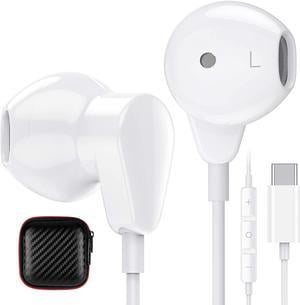 TITACUTE USB C Headphones for Galaxy S21, Digital USB Type C Earphones with Mic Remote Control Noise Cancelling Stereo Wired Earbud for Samsung S20 FE Note 10 Google Pixel OnePlus 8T 8 9 Pro White