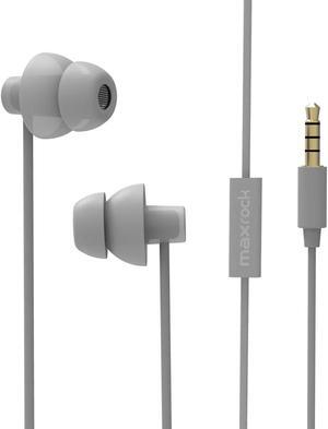 MAXROCK Sleeping Headphones, in-Ear Soundproof Earplug Soft Earbuds with Mic Noise Cancelling Sleep Earphones Earpods for Side Sleeper, Insomnia, Snoring, Air Travel, Bedtime Listening (Gray)