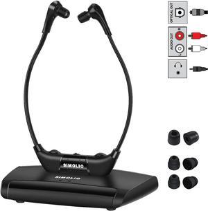 SIMOLIO Infrared Wireless TV Headphones, TV Hearing Device for Digital & Analog TVs, TV Listening Headphones for Seniors & Hard of Hearing with Voice Highlighting, Balance and Tone Adjustment SM-863D