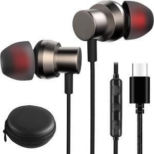 USB C Headphones for Samsung S21 S21 FE S20 Note 20 S22 Earbuds HiFi Stereo Earphones with Mic and Volume Control in-Ear Wired Earbuds Noise Cancelling Headsets for Pixel 4 3 2 OnePlus 9 Pro 8T 8 7