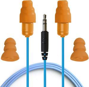 Plugfones Guardian in-Ear Earplug Earbud Hybrid - Noise Reduction in-Ear Headphones (Blue & Orange)