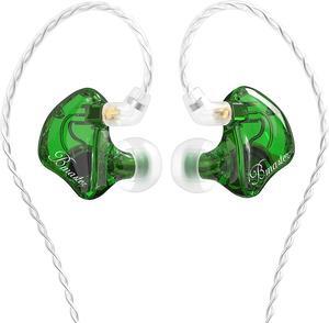 in-Ear Monitors, BASN Bmaster Triple Driver HiFi Stereo Noise-Isolating in-Ear Headphones with Two Detachable MMCX Cables for Stage/Audio Recording (Green)