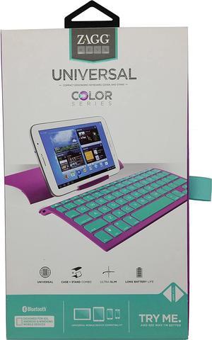 ZAGGkeys Case with Universal Wireless Keyboard for All Bluetooth Smartphones and Tablets - Berry/Aqua