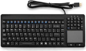 SolidTek 2PW1696 Industrial Mini Keyboard with Touchpad on Right KB-IKB107
