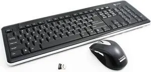 I-Rocks RF-6577L-BK  Retro 2.4GHz Wireless Keyboard and Mouse Combo (Black)