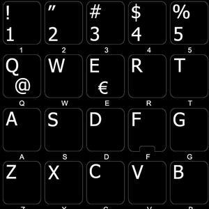 4Keyboard French AZERTY Notebook Non-Transparent Silver Keyboard Stickers