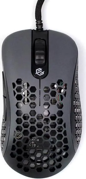 Gwolves Skoll SKL 2020 Edition 65g Ultra Lightweight Honeycomb Design Wired RGB Gaming Mouse up to 12000 DPI (Black) (Long)