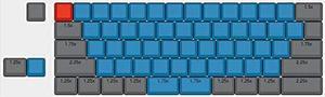 YMDK XDA Blue Gray Blank Full Keycap for MX Mechanical Keyboard (Only Keycap) Steelseries Ergodox Filco Cosair Noppoo Planck IKBC Vortex core (UHK Layout)