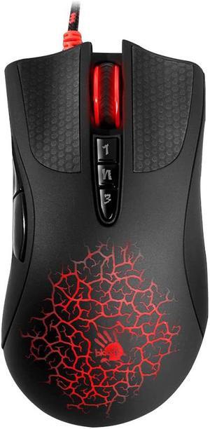 Bloody AL90 Optical Gaming Mouse with Light Strike (LK) Optical Switch & Scroll - 8 Programmable Buttons and Advanced Macros - Ergonomic Right Hand Grip - Button Grips - Colored Profile Selection