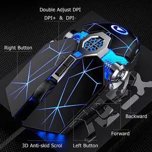 SMAIGE Gaming Mouse Wired [3200 DPI] [Breathing Light] Ergonomic Game USB Computer Mice RGB Gamer Desktop Laptop PC Gaming Mouse, 7 Buttons for Windows 7/8/10/XP Vista Linux (Black)