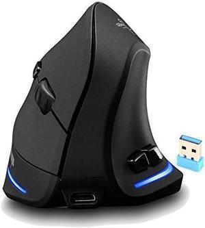 Zeerkeer Wireless Vertical Gaming Mouse 2.4G USB Rechargeable Ergonomic Vertical Mouse with 3 Adjustable DPI(1000/1600 /2400) and 6 Buttons for PC, Desktop, Laptop