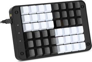 Koolertron Single-Handed Programmable Mechanical Keyboard with OEM Gateron Red Switch,All 48 Programmable Keys Tools Keypad,8 Macro Keys, PBT Keycaps.[SMKD72-A]