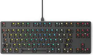 Glorious GMMK Modular Mechanical Gaming Keyboard - Barebone Edition (DIY Assembly Required) - RGB LED Backlit Hot Swap Switches (Customizable) (Tenkeyless Black)