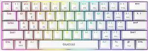GAMDIAS Hermes E3 RGB Mechanical Gaming Keyboard Blue Switch with 19 Built-in Lighting Effects Certified Optical Switches and N-Key Rollover & Anti-Ghosting Functionality (Hermes E3 White)