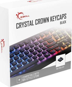 G.SKILL Crystal Crown Keycaps - Keycap Set with Transparent Layer for Mechanical Keyboards Full 104 Key Standard ANSI 104 English (US) Layout - Black