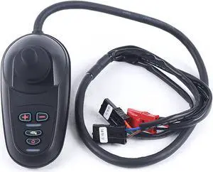 Wheelchair Joystick Controller, 24V DC Electric Wheelchair Power Joystick Controller Replacement 4 Keys Waterproof LED Command Joystick