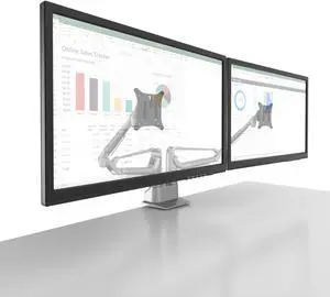Kanto DMS2000S Dual-Monitor Desktop Mount for 17-inch to 32-inch Displays - Silver