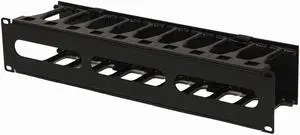 NavePoint High Density 2U Steel 19" Rack Cable Manager Plastic Snap Hinge fastened Cover