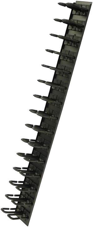 NavePoint 2 Channel Tool-less Plastic Vertical Ringed Cable Manager 34" With Mount Buttons