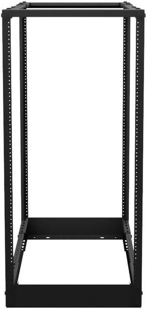 NavePoint 4-Post Adjustable Rack, 22U, 12-24 Threaded, Caster Compatible, Black