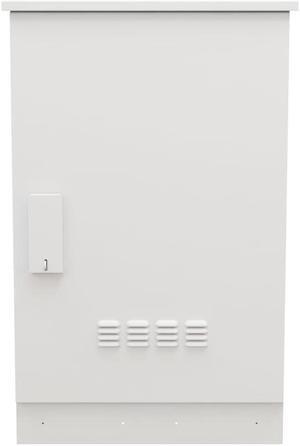 NavePoint Floor Mount Outdoor Network Cabinet, 18U, Fans with Temperature Control, White, IP66-Rated