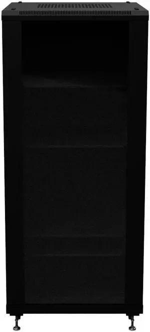 NavePoint 27U AV Rack Cabinet 28 in depth, Cold Rolled Steel , 4 x Shelves, Black