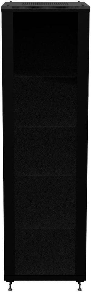 NavePoint 42U AV Rack Cabinet 28 in depth, Cold Rolled Steel , 4 x Shelves, Black