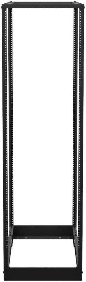 NavePoint 4-Post Adjustable Rack, 37U, 12-24 Threaded, Caster Compatible, Black