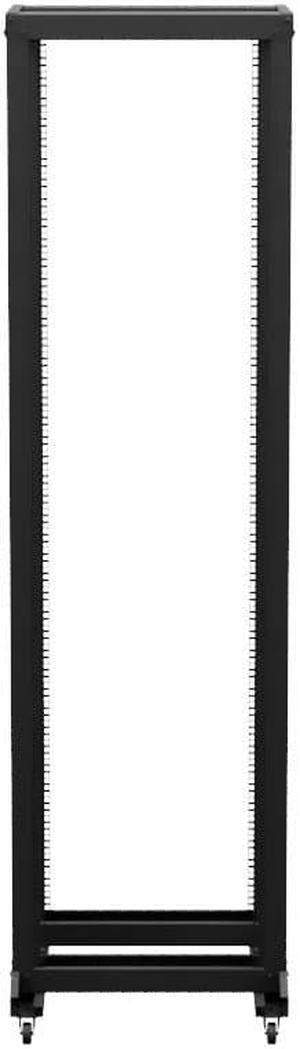 NavePoint 4-Post Adjustable Rack, 45U, Cage Nuts, Includes Casters, Black, SRB Series