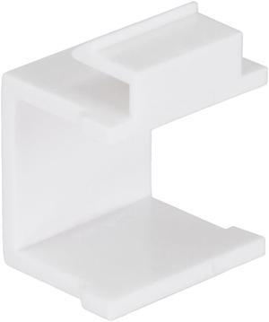 Heavy-Duty Blank Keystone Insert, Thermoplastic , White, 15-Pack