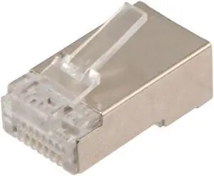 NavePoint CAT5E Ethernet RJ45 Plug, FTP, 50 pack, C5E-8P8C, CE Compliance