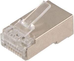 NavePoint CAT5E Ethernet RJ45 Plug, FTP, 100 pack, C5E-8P8C, CE Compliance