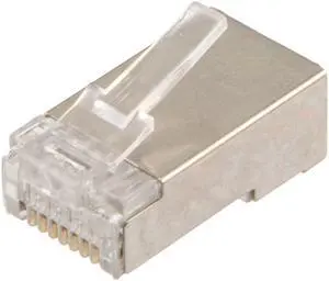 NavePoint CAT6 Ethernet RJ45 Plug, FTP, 100 pack, C6-8P8C, CE Compliance