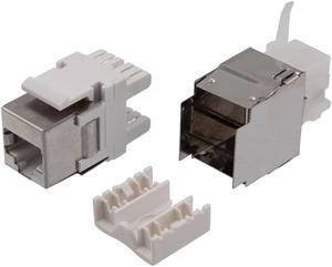 NavePoint 180 Degree CAT6 Keystone Jack, RJ45 female, 10 pack, FTP Shielded