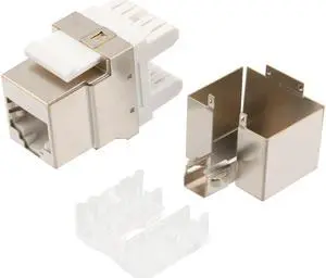 NavePoint 180 Degree CAT6A Keystone Jack, RJ45 female, 10 pack, FTP Shielded