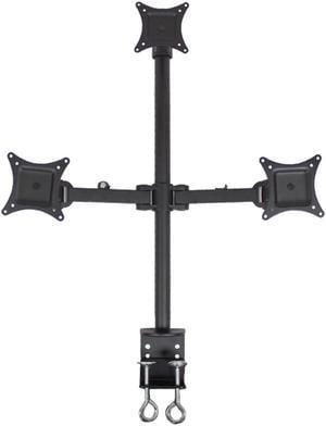 NavePoint Triple LCD Monitor Desk Mount Stand Heavy Duty Adjustable 3 Screens upto 27-Inches Black