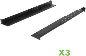 NavePoint Adjustable Rack Mount Server Shelf Rails 1U Full Depth 3-pack