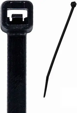 NavePoint 8 Inch Nylon UV Resistant Cable Wire Zip Tie 120 lbs - Black 200 Pack Lot Pcs Qty