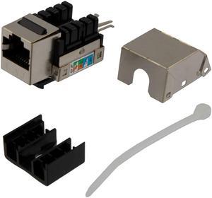 NavePoint 90 Degree CAT6 Keystone Jack, RJ45 female, 10 pack, FTP Shielded