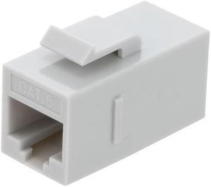 NavePoint CAT6 UTP Inline Keystone Coupler, RJ45 Female to RJ45 Female, Snap-In, 25 pack, Gray