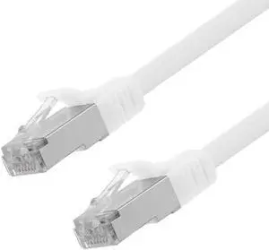 Ethernet Patch Cable CAT6A, S/FTP, 26AWG, 0.5 Ft,  5 pack, White