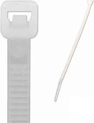 NavePoint 12 Inch Nylon Cable Wire Zip Tie 40 lbs - Natural White 300 Pack Lot Pcs Qty
