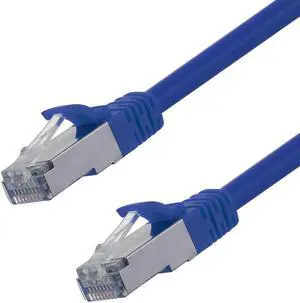 Ethernet Patch Cable CAT6A, S/FTP, 26AWG, 1 Ft,  5 pack, Blue