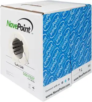 NavePoint CAT5e UTP Bulk Ethernet Network (CCA) Cable Solid 24AWG RJ45 LAN Wire 500FT Gray