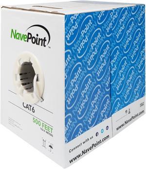 NavePoint CAT6 (CCA) Ethernet Network Cable / Wire UTP Pull Box 500ft Cat-6 Gray