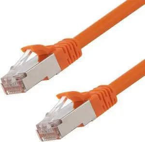Ethernet Patch Cable CAT6A, S/FTP, 26AWG, 1 Ft,  5 pack, Orange